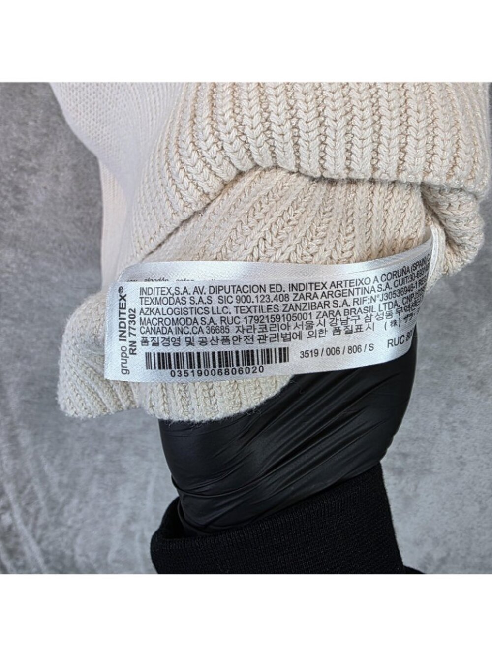 Zara Sweater Vest Womens S Beige Cotton Viscose V Neck Sleeveless Tight Knit - Picture 5 of 9